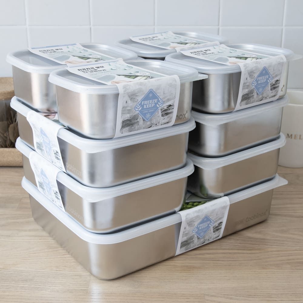 Coobinox® Freeze-Keep Stainless Steel Freezer Container 9-Piece Full Set (CO-57-91) - SUS 304 All-in-One Collectio